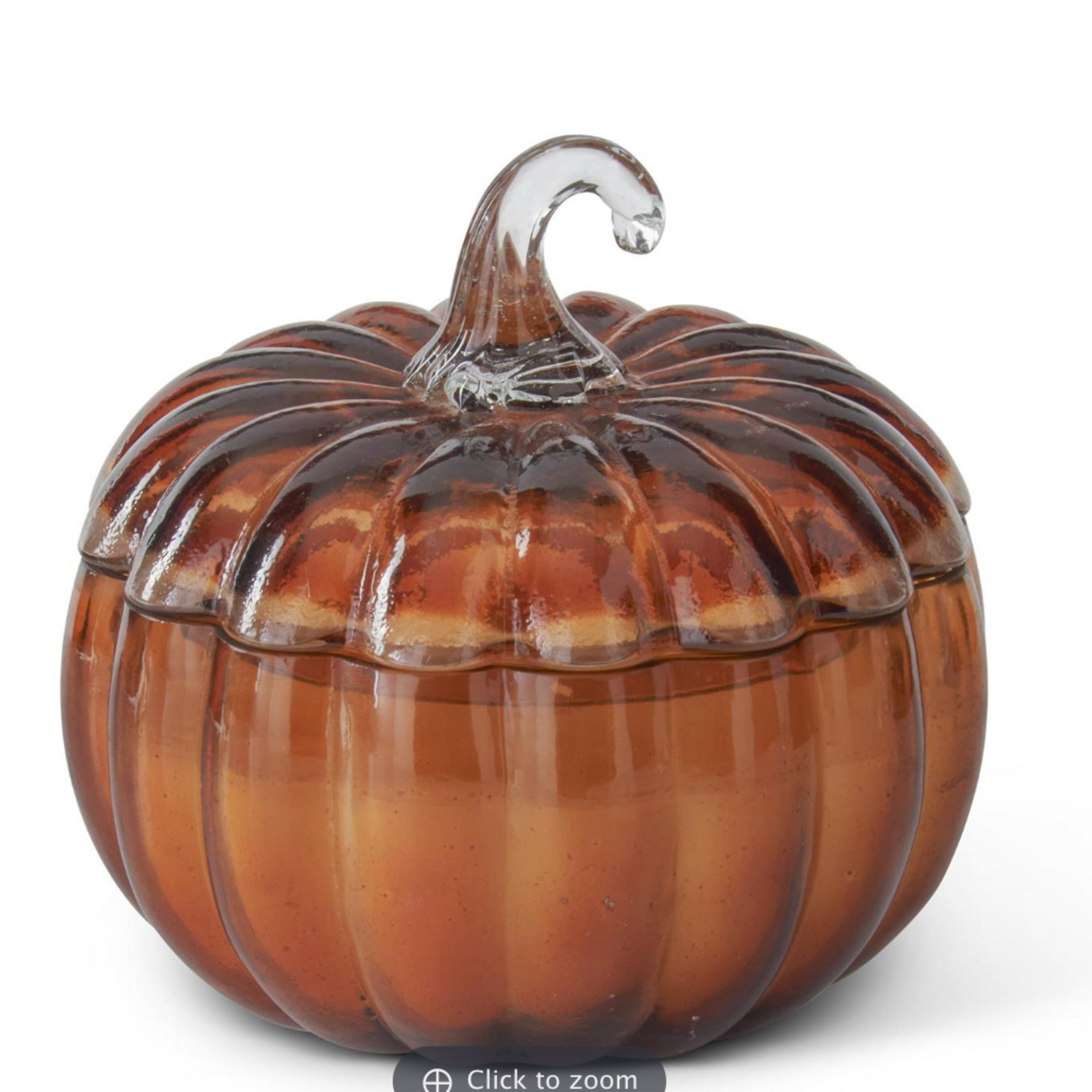 K&K Interiors 4.75" Brown Glass Pumpkin Candle