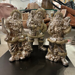 K&K Interiors Set of Three 10" Antique Silver Santas