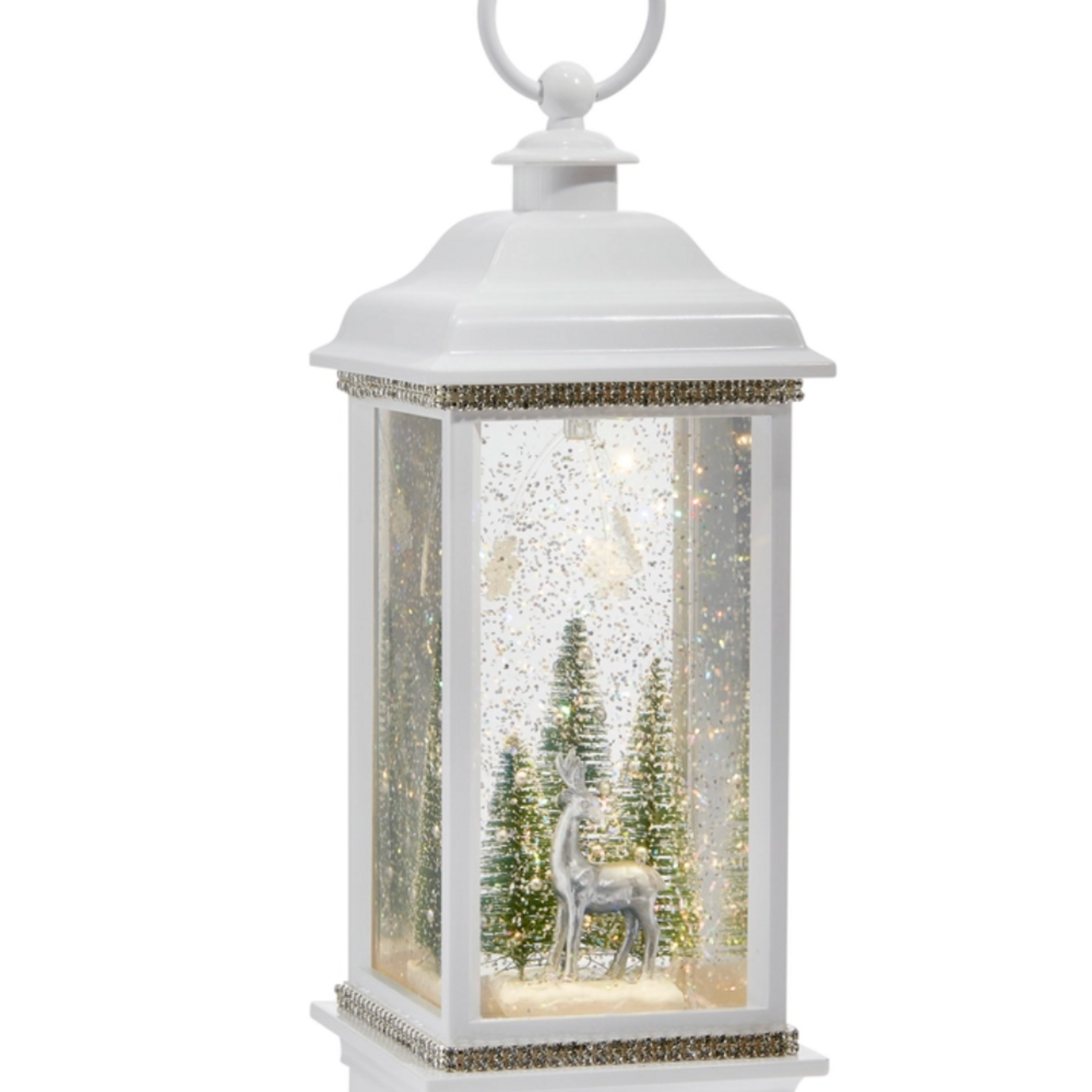 Raz Imports 11.25" Snowy Reindeer Animated Lighted Water Lantern