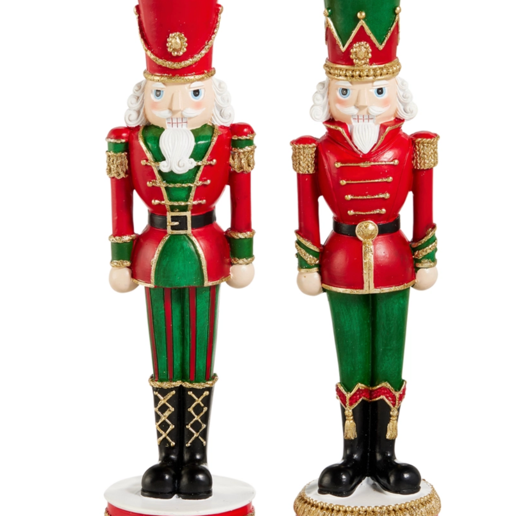 Raz Imports 10" Red and Green Hutcracker Candlesticks