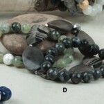 Ali & Bird Black Silk Jasper, Labradorite, Tourmaline Bracelet Set/3