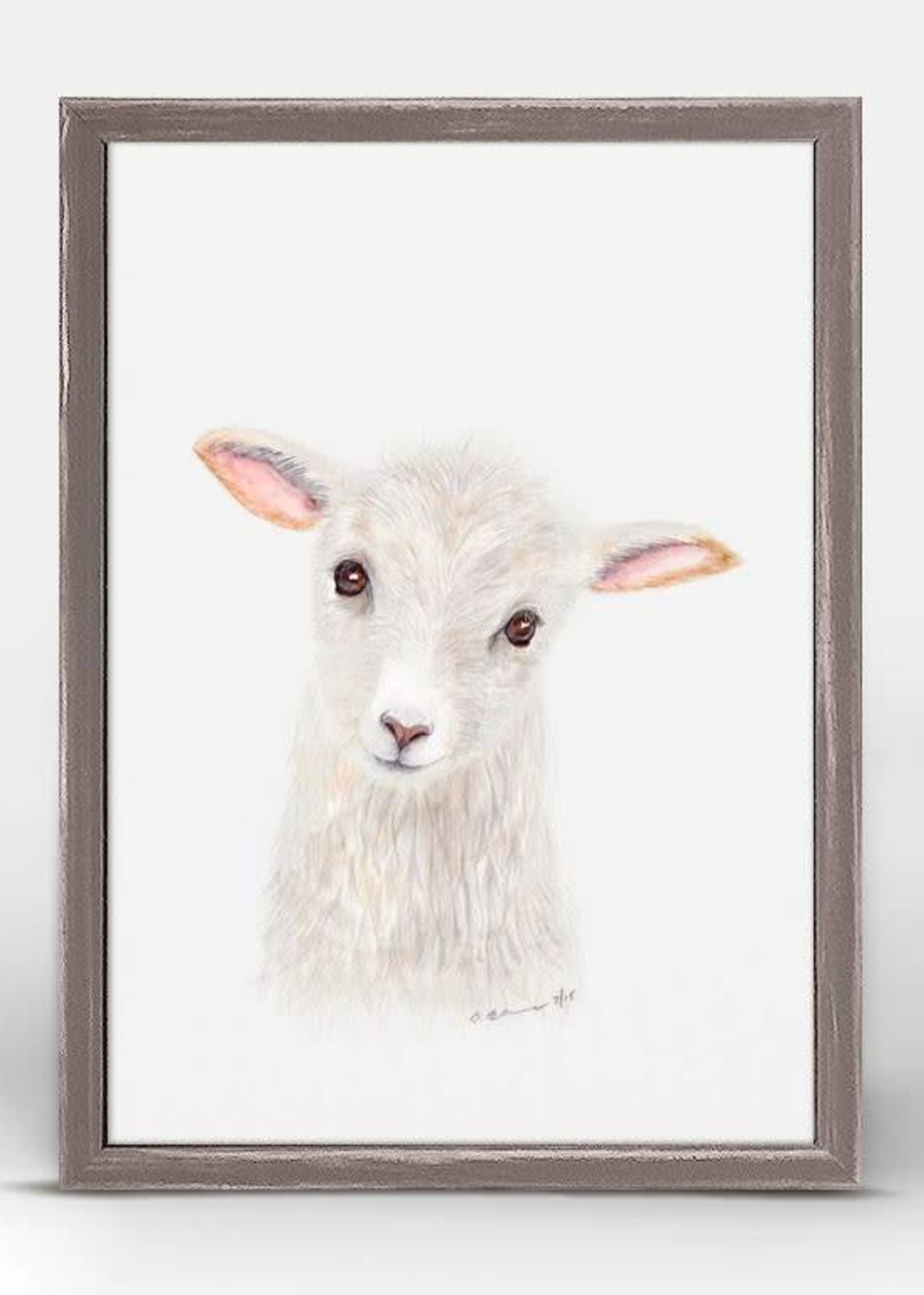 Greenbox Art 5x7 Mini Framed Canvas Lamb