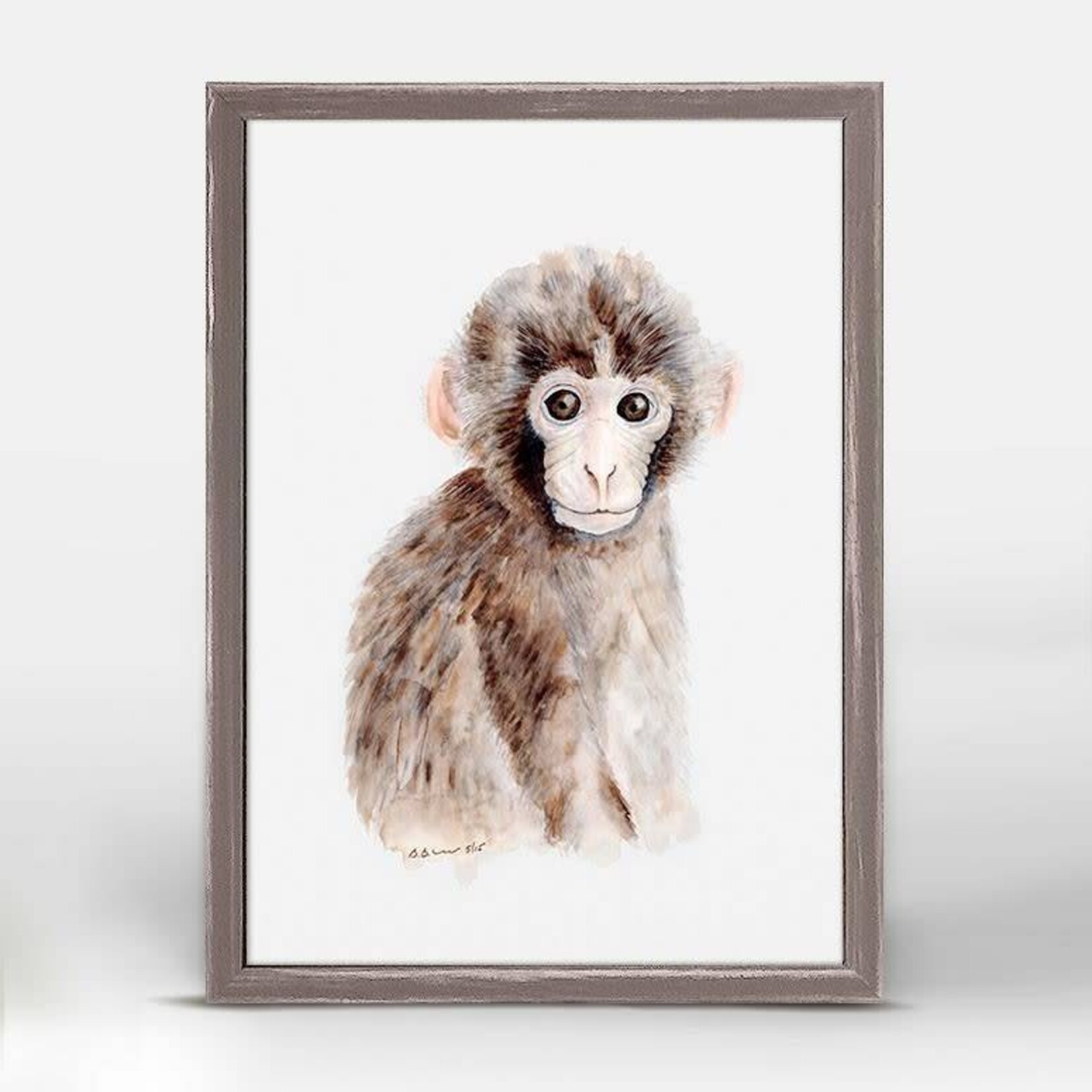 Greenbox Art 5x7 Mini Framed Canvas Baby Monkey