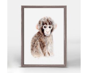 5x7 Mini Framed Canvas Baby Monkey - Oak & Willow
