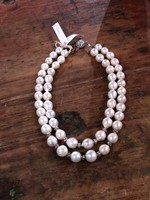 Ali & Bird Double Strand Large Pearl Necklace, Magnet Clasp