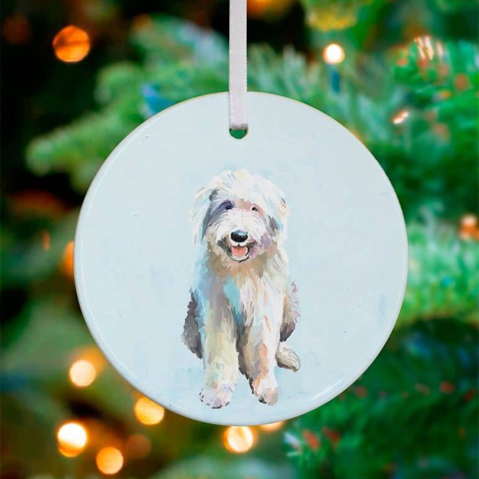 Greenbox Art English Sheep Dog Ornament