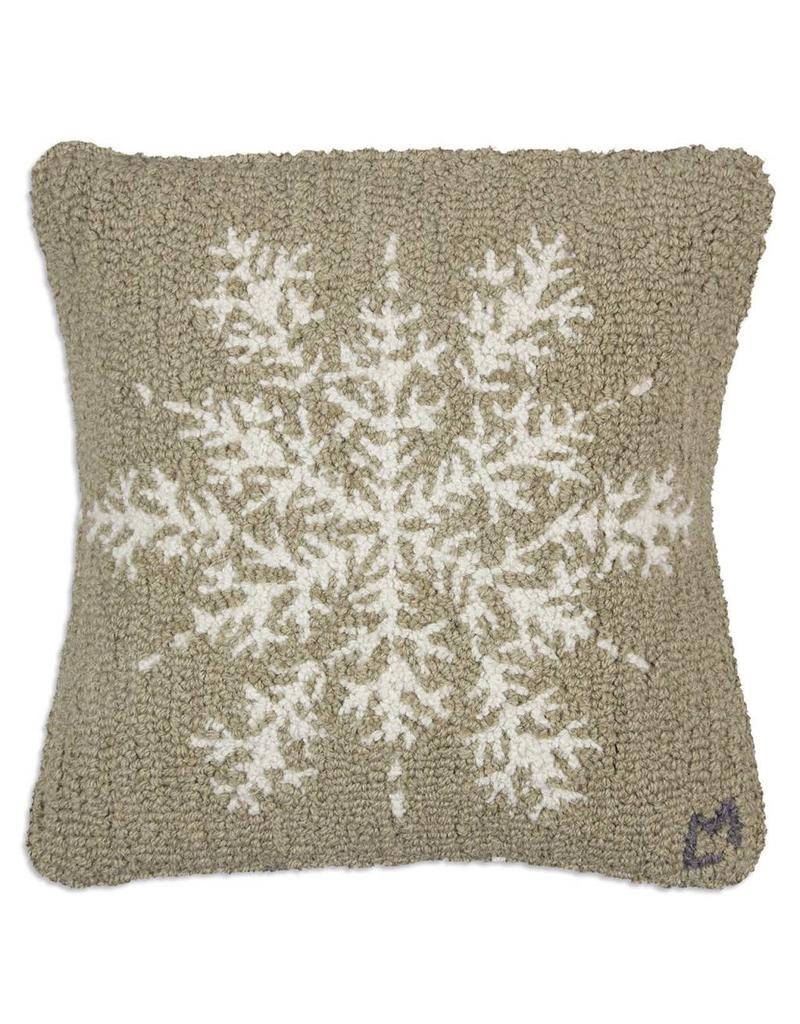 Chandler 4 Corners Khaki Flake Hooked Wool Pillow Oak Willow