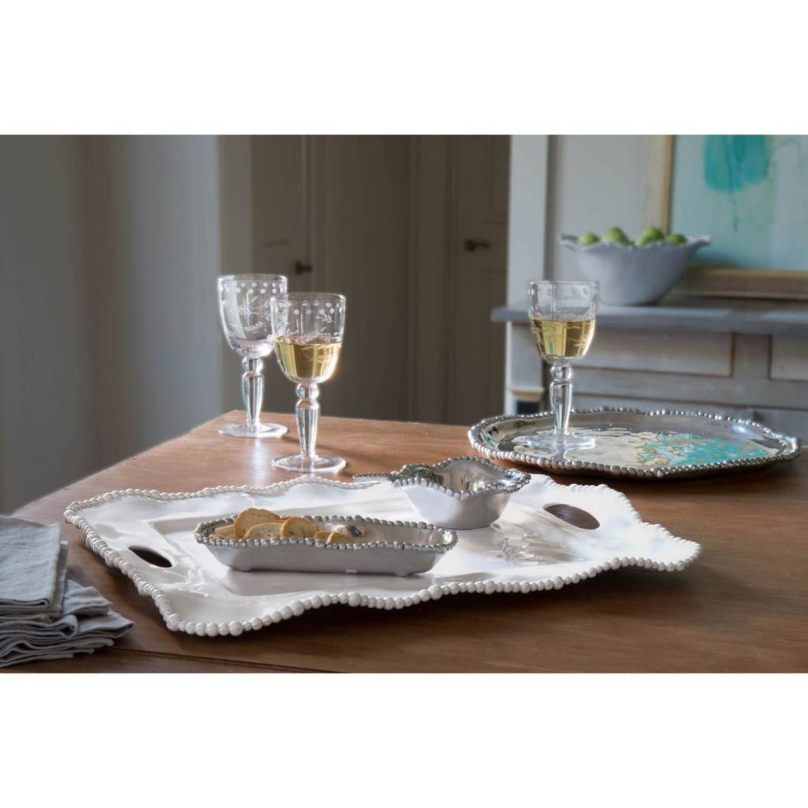 Beatriz Ball VIDA ALEGRIA Rect Tray w/ Handles - White