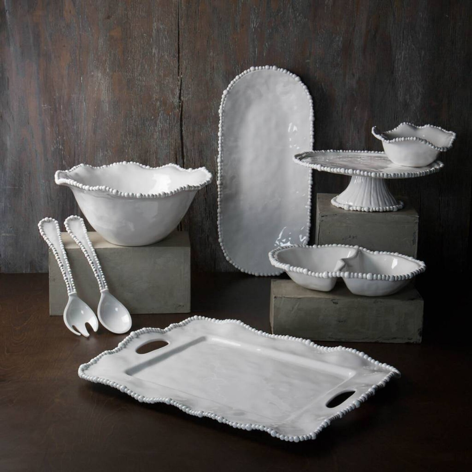 Beatriz Ball VIDA ALEGRIA Rect Tray w/ Handles - White