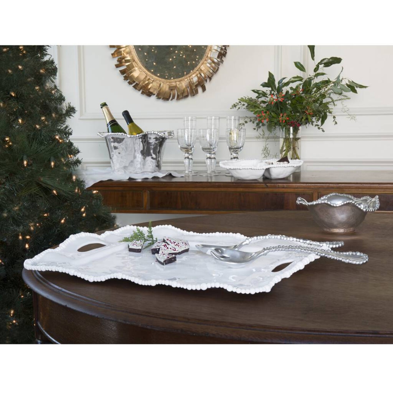 Beatriz Ball VIDA ALEGRIA Rect Tray w/ Handles - White