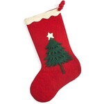 Arcadia Home Multilayered Tree Stocking on Red