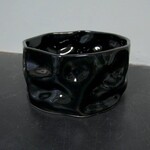 Alex Marshall Pottery 8" Ripple Bowl Gloss Black