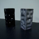 Alex Marshall Pottery Mini Square Ripple Vase Blue Grey