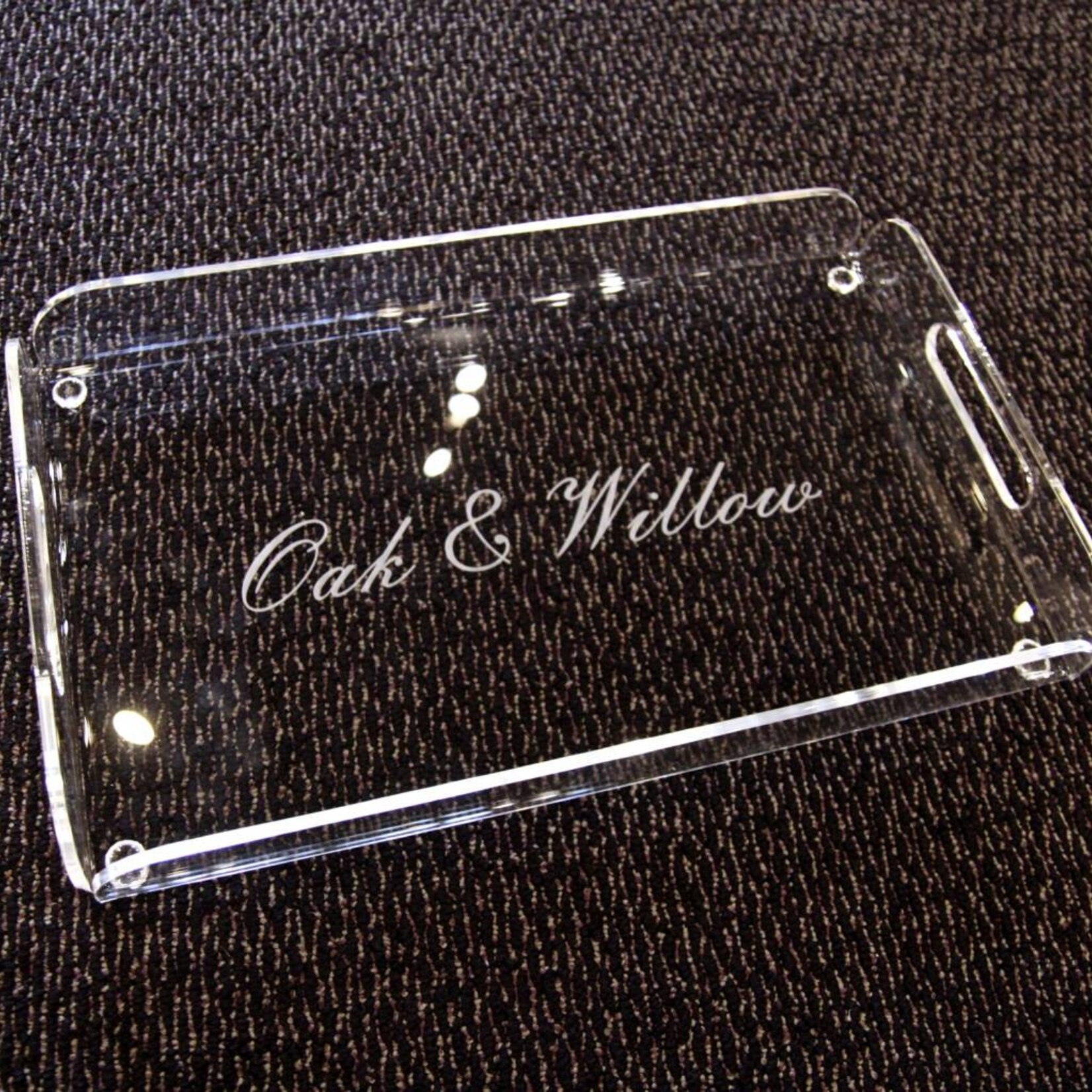 Oak & Willow Custom Engraved Rectangle Serving Tray
