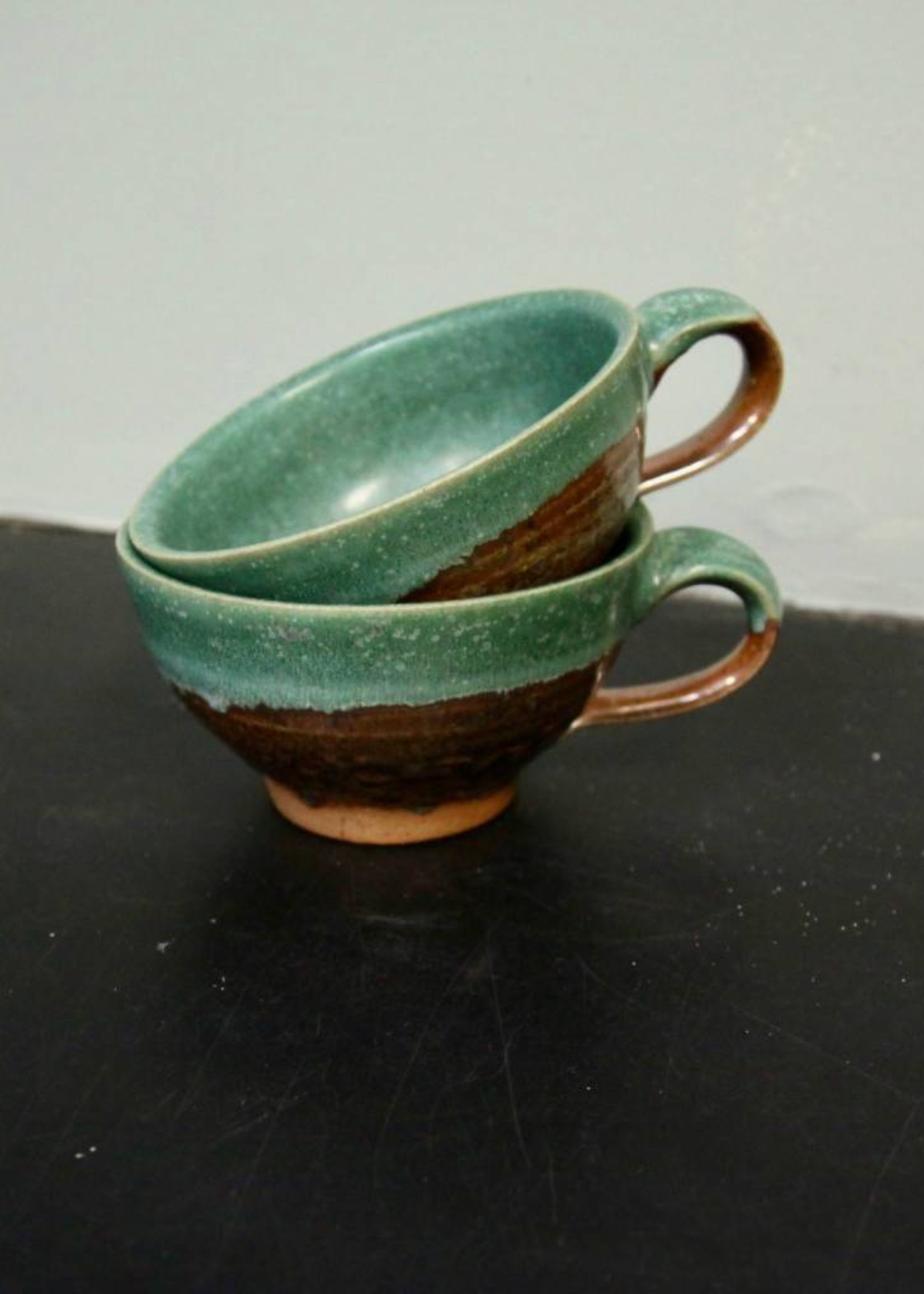 Dock 6 Pottery Soup Mug Green/Copper