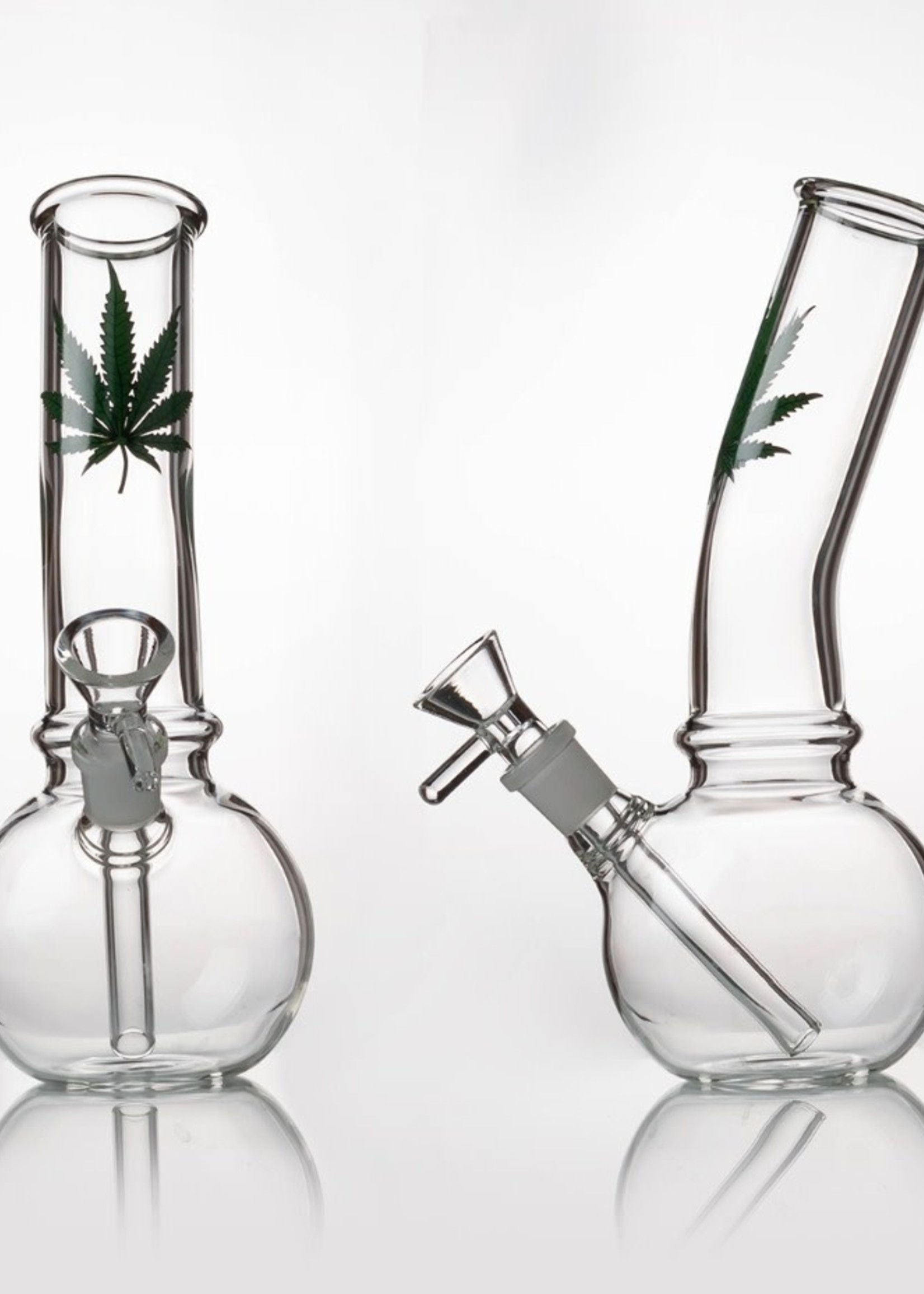 420 8" Glass Bong with leaf