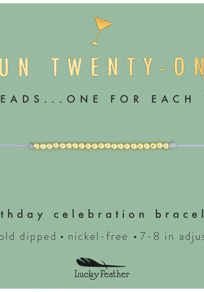 "Fun Twenty-One" Milestone Birthday Bracelet