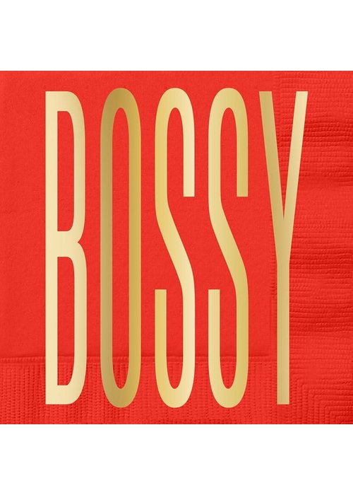 "Bossy" Gold Foil Beverage Napkins 20-ct.