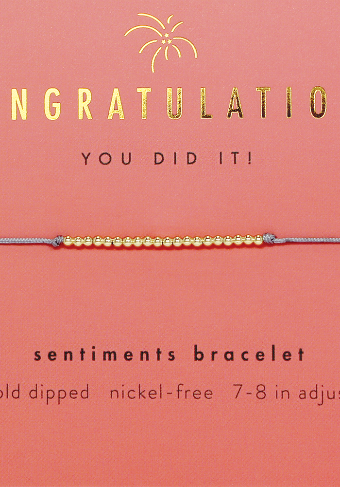 "Congratulations You Did It!" Gift Message Bracelet