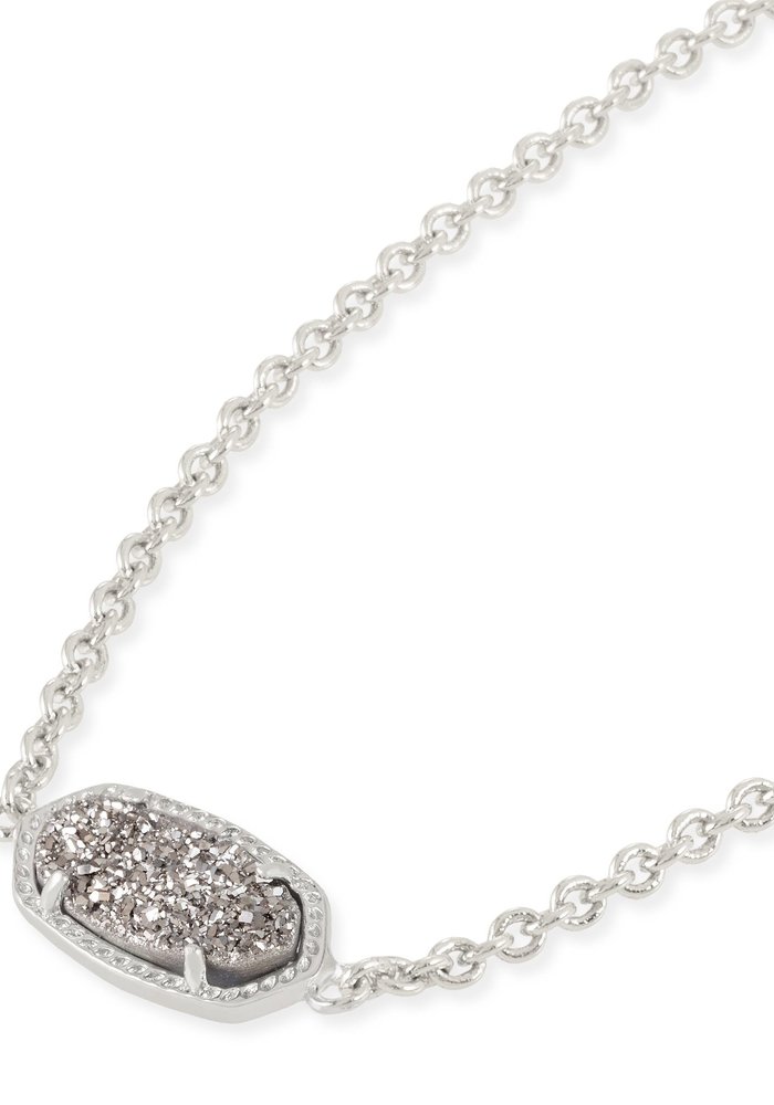 Elaina Silver Adjustable Chain Bracelet In Platinum Drusy