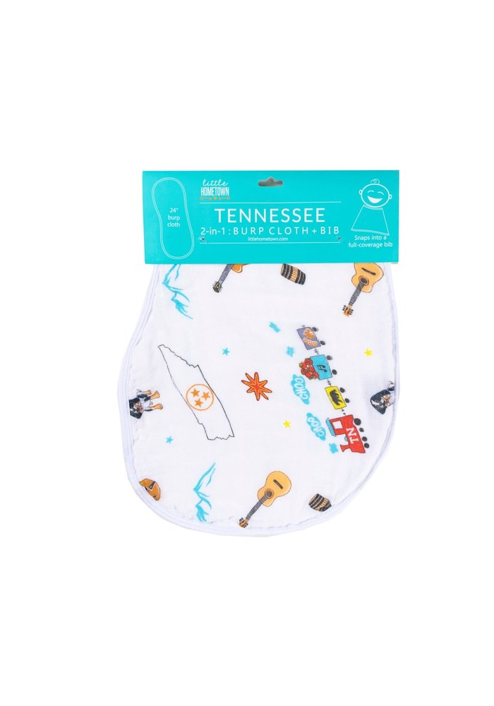 Tennessee Baby Burp 2-In-1 Cloth Bib Unisex