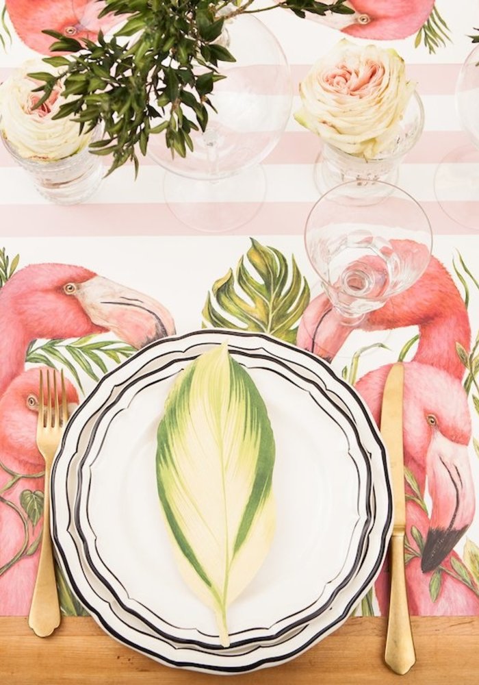 Classic Pink Stripe Paper Table
