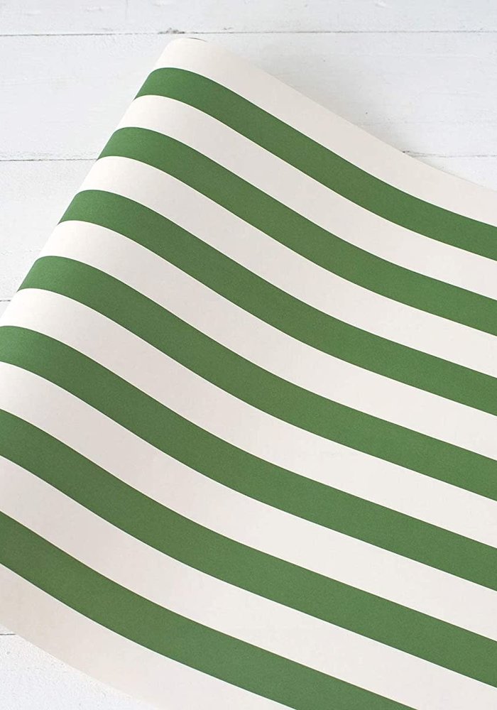 Classic Dark Green Stripe Paper Table Runner