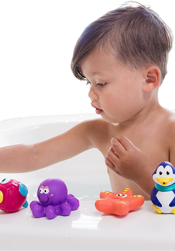 "Little Squirts" Squeezable Sea Animals 10-Piece  Bath Toy Set