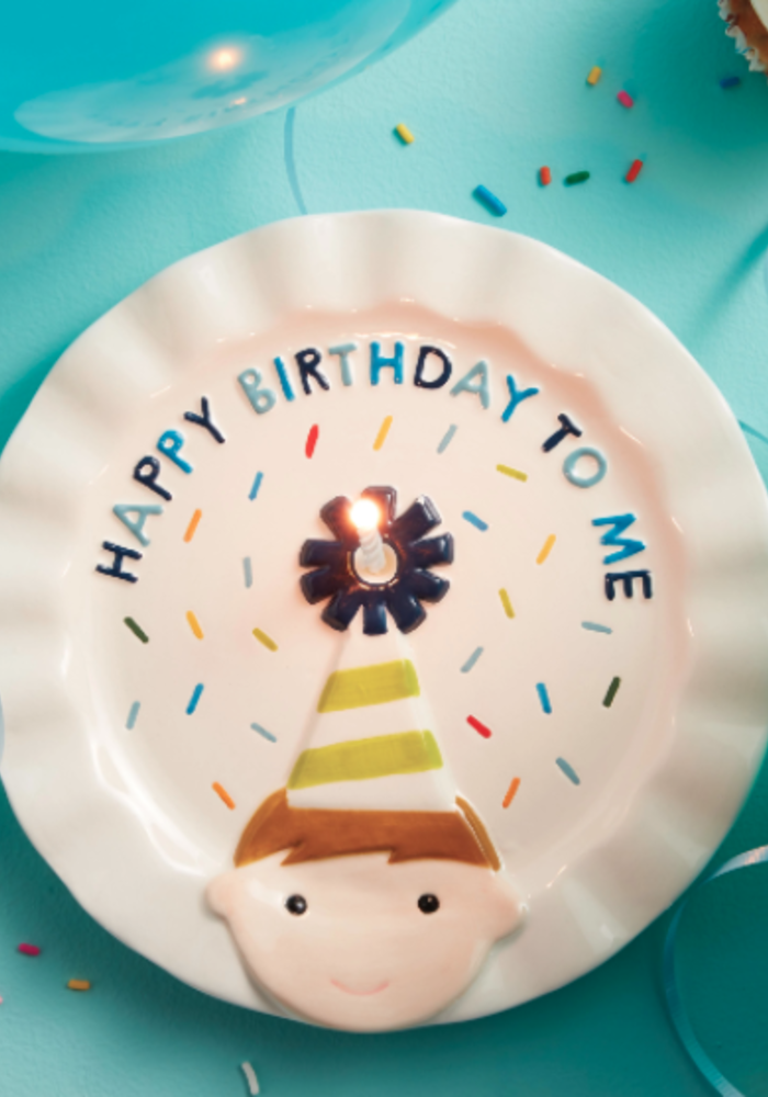 Birthday Boy Candle Holder Plate
