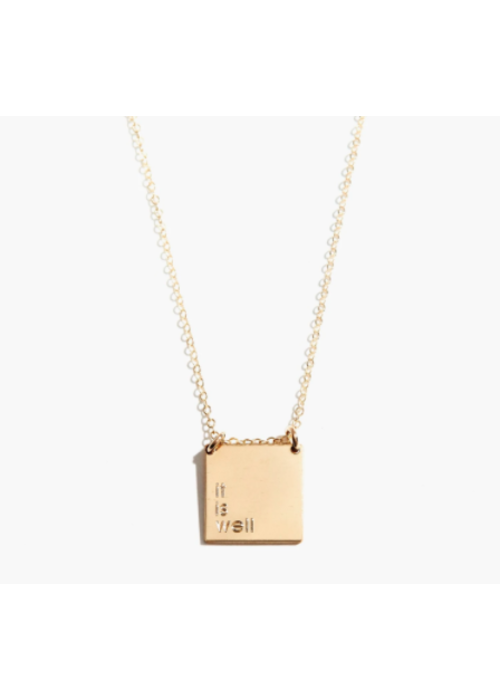ABLE "it is well" Gold Phrase Necklace