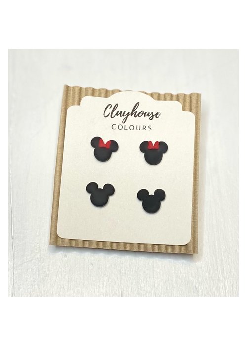 Mini Mickey & Minnie Stud Earring Set