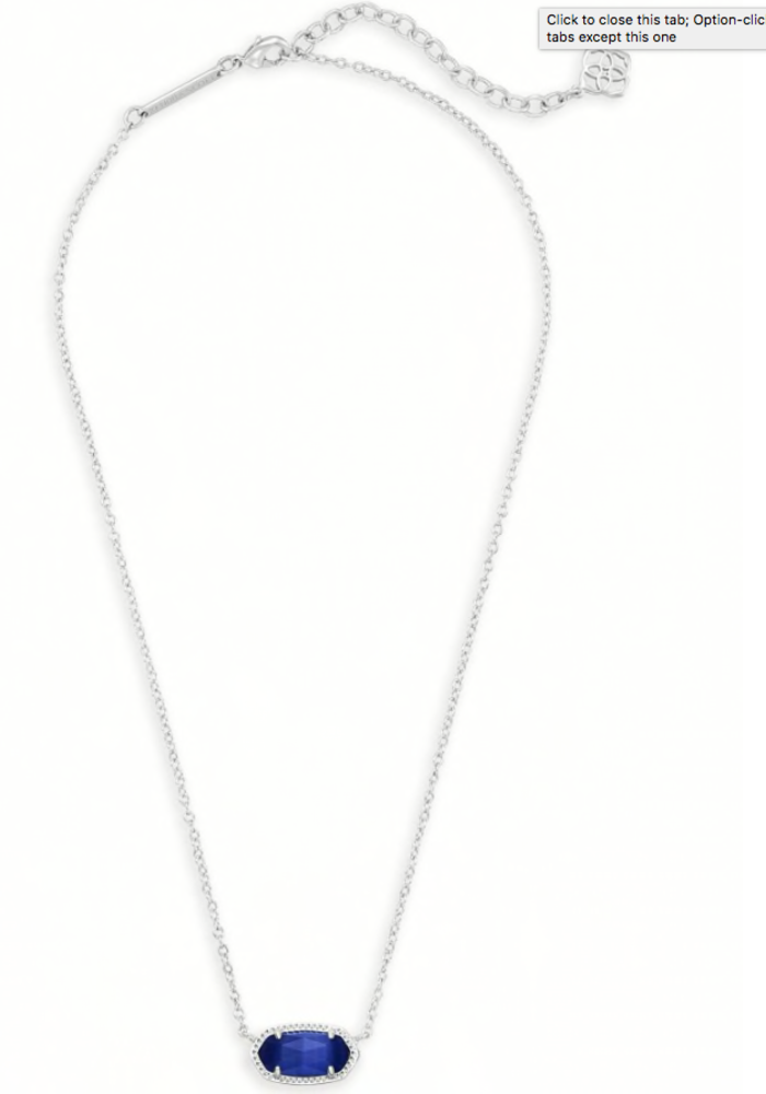 Elisa Silver Pendant Necklace in Cobalt 