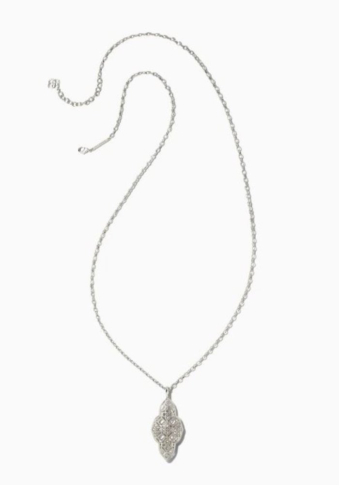 Abbie Long Pendant Necklace in Silver