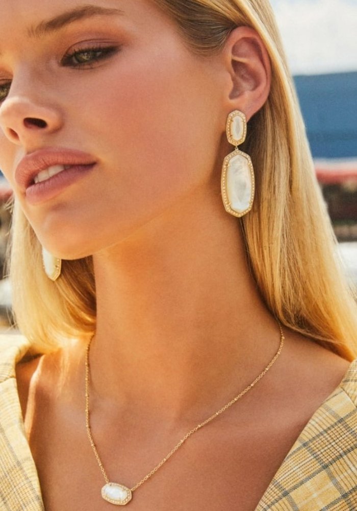 Pearl Beaded Elisa Gold Pendant 