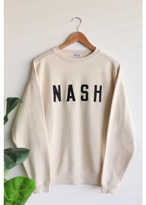 Nash Collection The Nash Collection Tapioca Embroidered Crew
