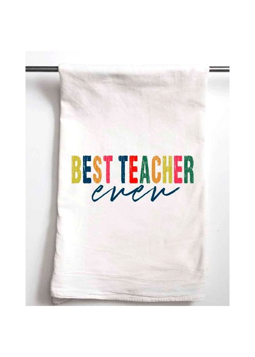 Best Teacher Ever Colorblock Tea Towel