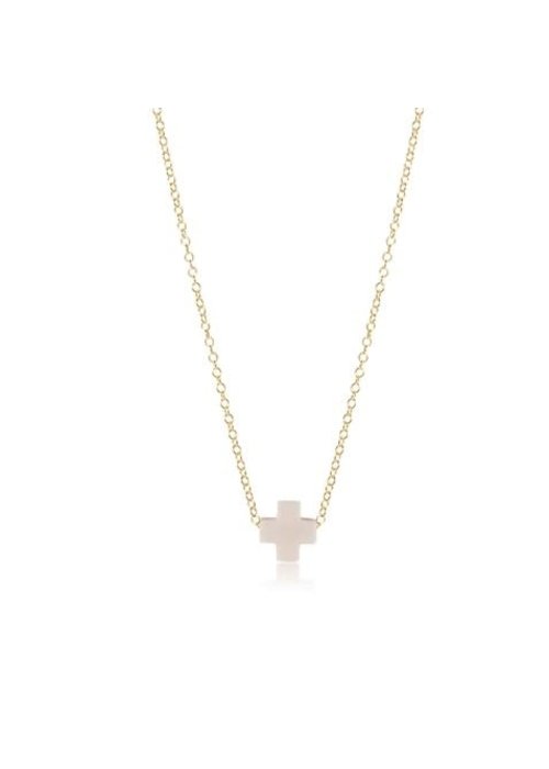 Enewton 16" Gold Necklace Signature Off White Cross