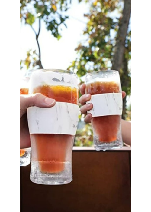 Beer Freeze Cooling Cup Set of 2 Marble