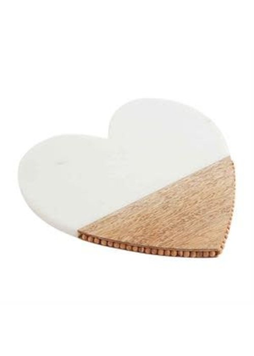 Mudpie Small Marble Wood Heart Platter