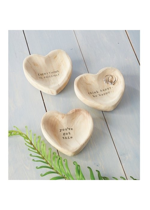 Mudpie Wood Heart Trinket Tray