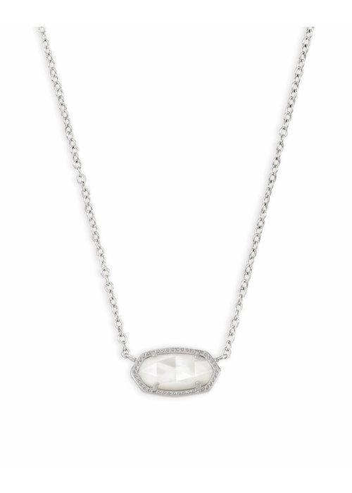 Kendra Scott Elisa Silver Pendant Necklace In Ivory Mother Of Pearl