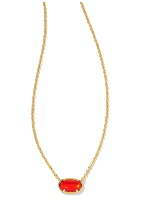 Kendra Scott Grayson Gold Pendant Necklace in Red Illusion