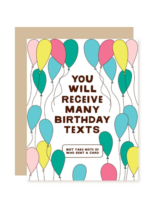 Texts Birthday Card