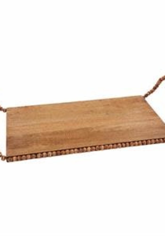 Small Beaded Handle Wood Tray