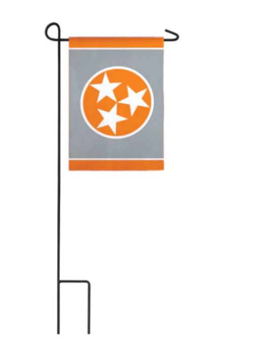 Tennessee Tri Star Grey Applique Garden Flag
