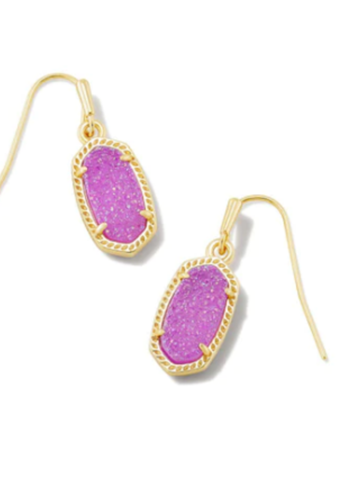 The Lee Gold Earring in Mulberry Drusy