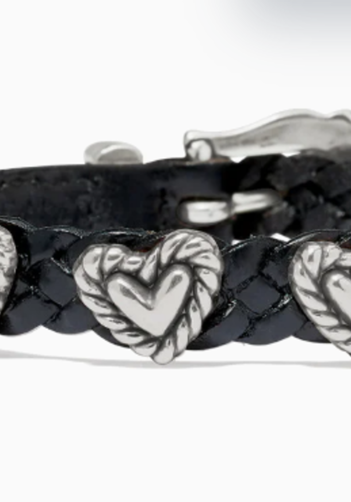 Roped Heart Braid Bandit Bracelet Black