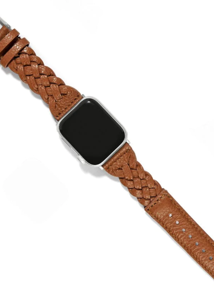Sutton Braided Leather Watch Band in Luggage