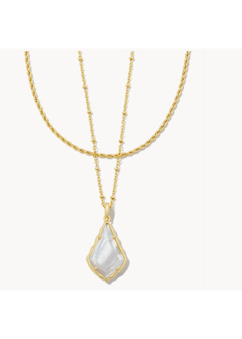 Kendra Scott Faceted Alex Gold Convertible Necklace in Ivory Illusion