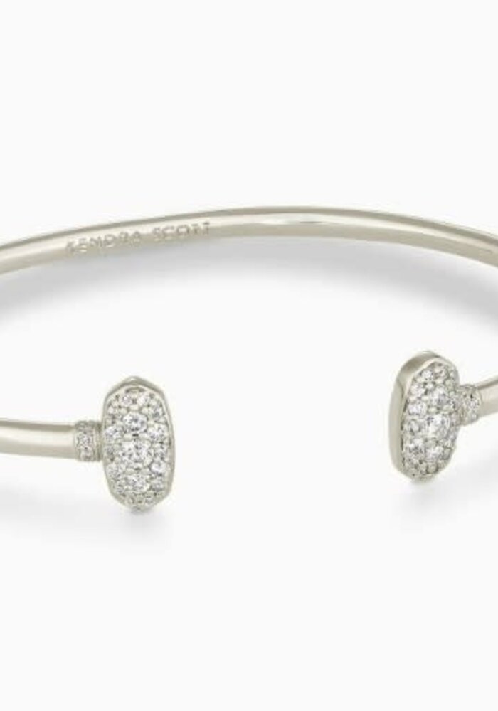 Grayson Gold Cuff Bracelet in White Crystal